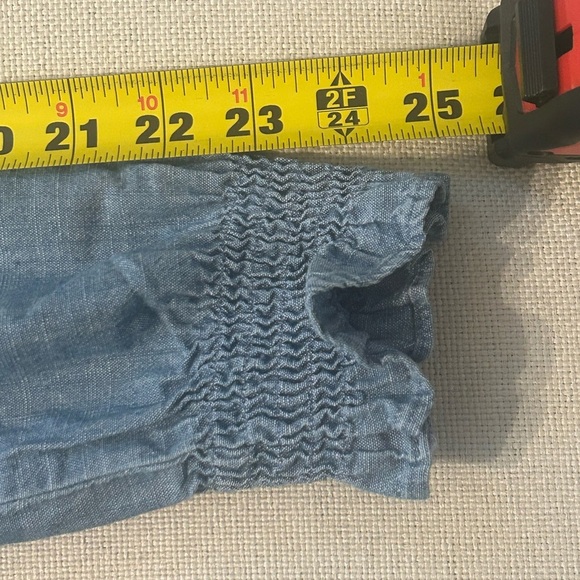 J. Crew Re-Imagined Blue Chambray Tiered Ruffle Dress Women’s Sz 10 Cottagecore - Picture 6 of 10